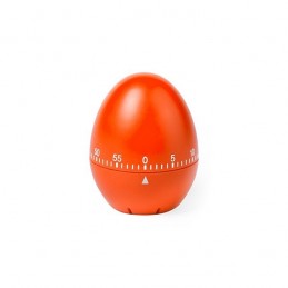Egg-shaped plastic kitchen timer with a duration of 60 minutes.