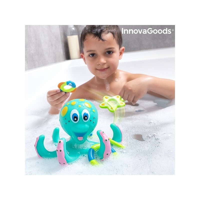 Poulpe flottant avec anneaux Ringtopus - 6 pièces Une pieuvre flottante ludique, qui deviendra le compagnon idéal pour animer le bain des enfants ou leurs journées à la piscine.