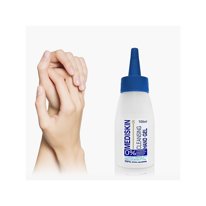 Antiseptic and skin disinfectant gel, effective against most viruses, fungi and bacteria.