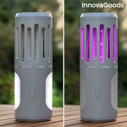 An original and versatile anti-mosquito lamp with LED light and triple function: anti-mosquito, flashlight and spotlight.