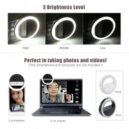 With the soft light emitted by 36 high-brightness LEDs, get great-quality photos, selfies and videos, even when there's little light available.