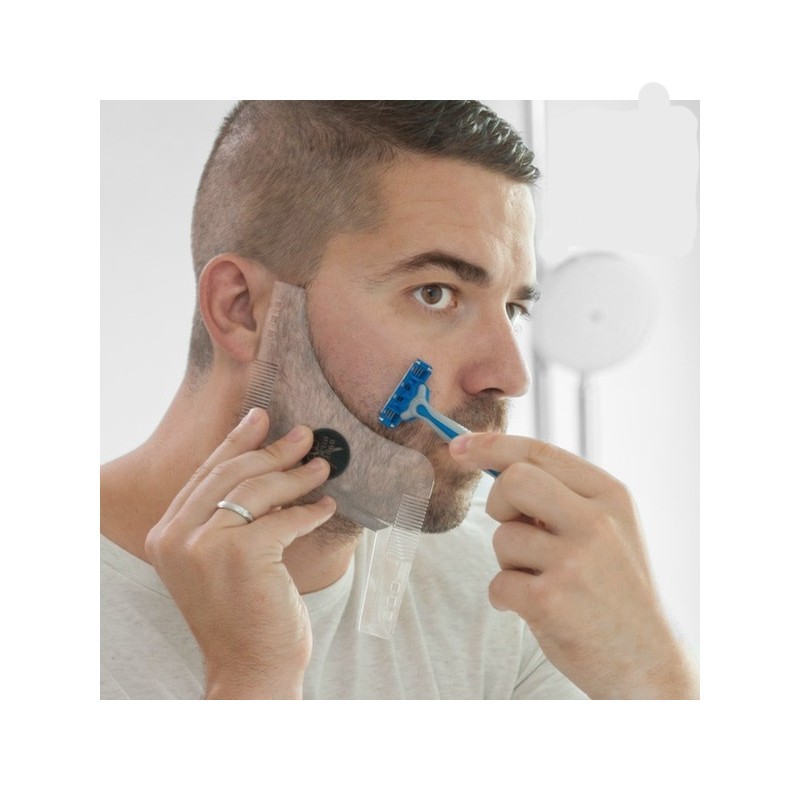 Molde de Barba com Pentes para Barbear, Graças ao seu desenho exclusivo, adapta-se à forma do rosto, conseguindo uma barba simétrica e perfeita