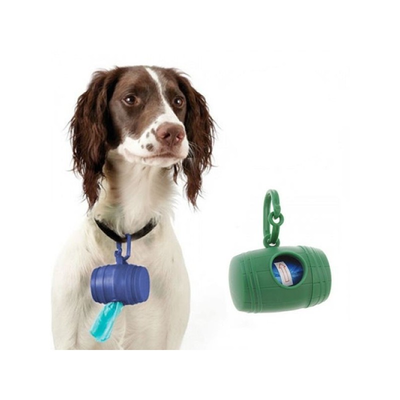 Porte-sac pour excréments de chien, avec 15 sacs en plastique pour récupérer les excréments que le chien laisse sur le trottoir ou dans le parc