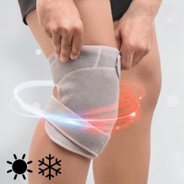 Joelheira de gel com efeito frio e calor, muito eficaz para aliviar as dores crónicas ou provocadas por lesões e pancadas