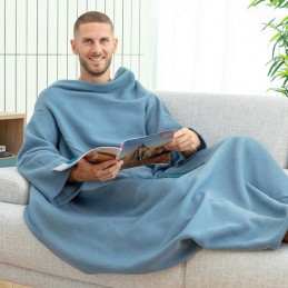 Um cobertor único, confortável e quente com um design renovado ideal para ficar confortável e aquecido em casa durante o inverno frio.
