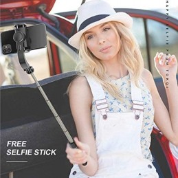 Create amazing photos and capture professional videos with this great selfie stick with stabilizer.