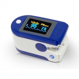 Compact and lightweight finger oximeter that allows you to measure blood oxygen saturation and heart rate.