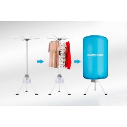 La secadora de ropa portátil es ideal para secar tu ropa en minutos, con un considerable ahorro energético.