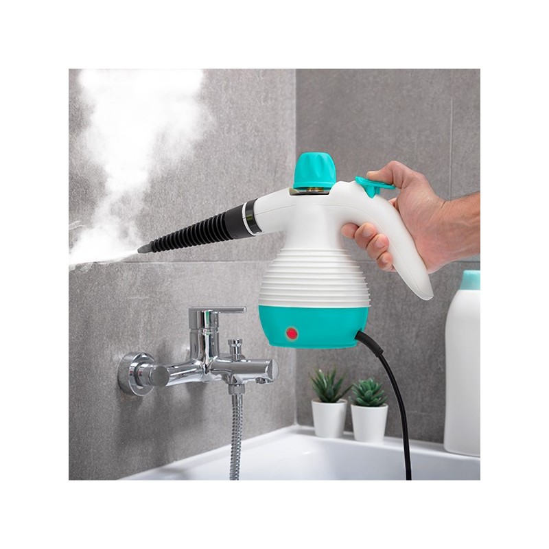 Macchina per la pulizia a vapore che include 9 accessori per fornire una pulizia più semplice, completa e profonda.