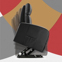 The Massage Chair is an armchair with an elegant design that incorporates a ripple massage system and lumbar heat.