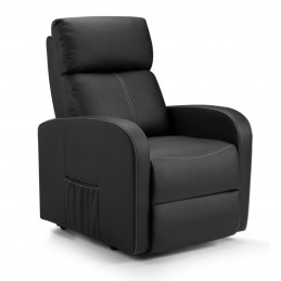 The Massage Chair is an armchair with an elegant design that incorporates a ripple massage system and lumbar heat.