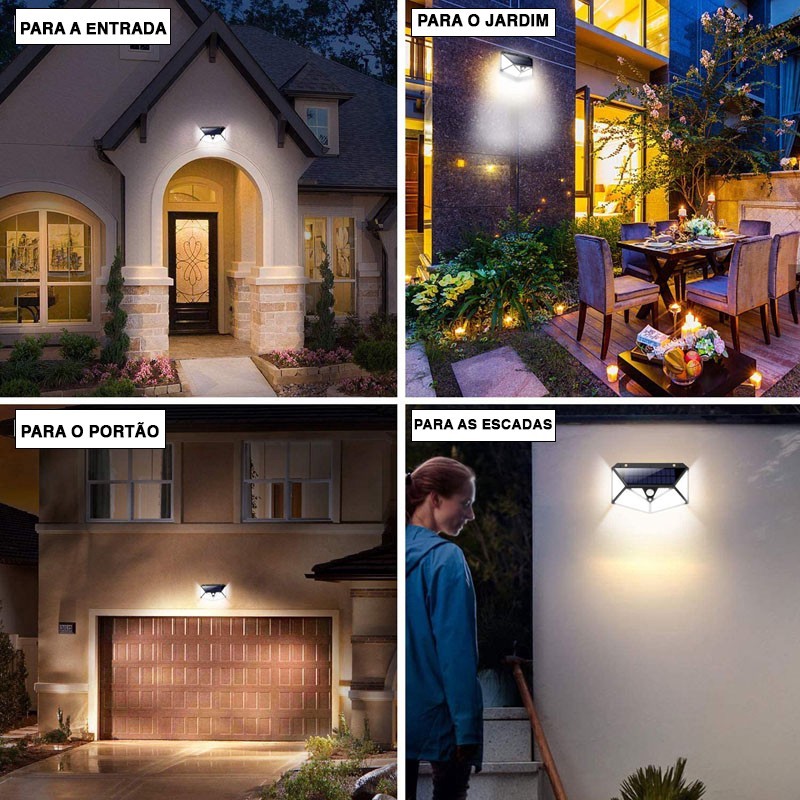 Ilumine os seus espaços interiores e exteriores com a ajuda deste fantástico LED com sensor de movimento com carregamento a luz solar