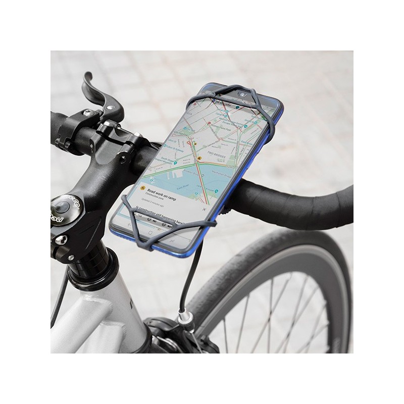 A universal smartphone holder for bicycles, ideal for keeping your phone visible while cycling.