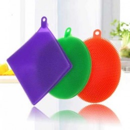 L'éponge en silicone est une alternative extrêmement pratique et simple pour nettoyer la vaisselle, les aliments et les objets en général - Pack de 3 Unités