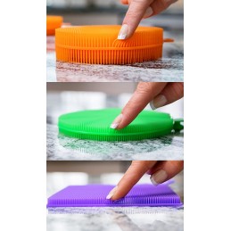 L'éponge en silicone est une alternative extrêmement pratique et simple pour nettoyer la vaisselle, les aliments et les objets en général - Pack de 3 Unités