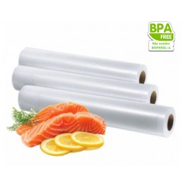 Lot de 3 rouleaux compatibles avec la machine sous vide, vos aliments dureront jusqu'à 5 fois plus longtemps.