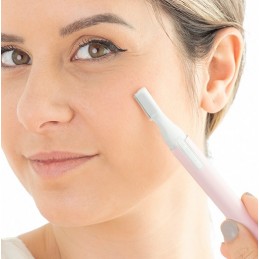 An electric exfoliating facial epilator that quickly and effectively removes dead skin and facial hair.