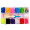 Kit completo para pulseiras Rainbow Loom - 2200 Elásticos