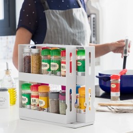 An original rotating and sliding spice organizer, ideal for keeping spice jars organized and always at hand