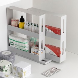 An original rotating and sliding spice organizer, ideal for keeping spice jars organized and always at hand