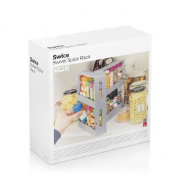 An original rotating and sliding spice organizer, ideal for keeping spice jars organized and always at hand