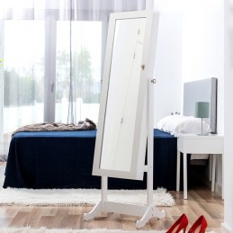 Ce miroir pratique est un véritable meuble 2 en 1 car il présente deux atouts intéressants. Peut l'utiliser comme miroir et bijoutier