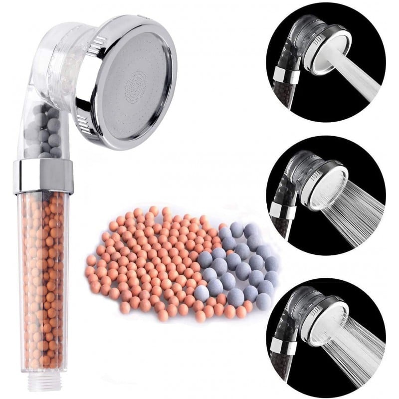 La douche avec sphères de Tourmaline et Pierres Médicinales, pour que vous ayez une douche plus agréable et saine et vous aidera à économiser sur votre facture d'eau