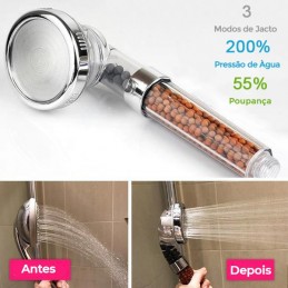 La ducha con Esferas de Turmalina y Piedras Medicinales, para que tengas una ducha más placentera y saludable y te ayudará a ahorrar en tu factura de agua