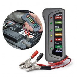 A digital car battery checker with an LED display that will help you always have an up-to-date diagnosis of the status of your battery.