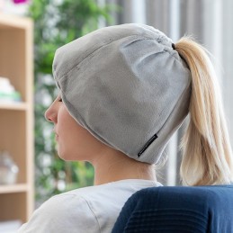 Un cappello ergonomico che, grazie al gel con effetto freddo o caldo, allevierà emicrania, tensione e mal di testa.